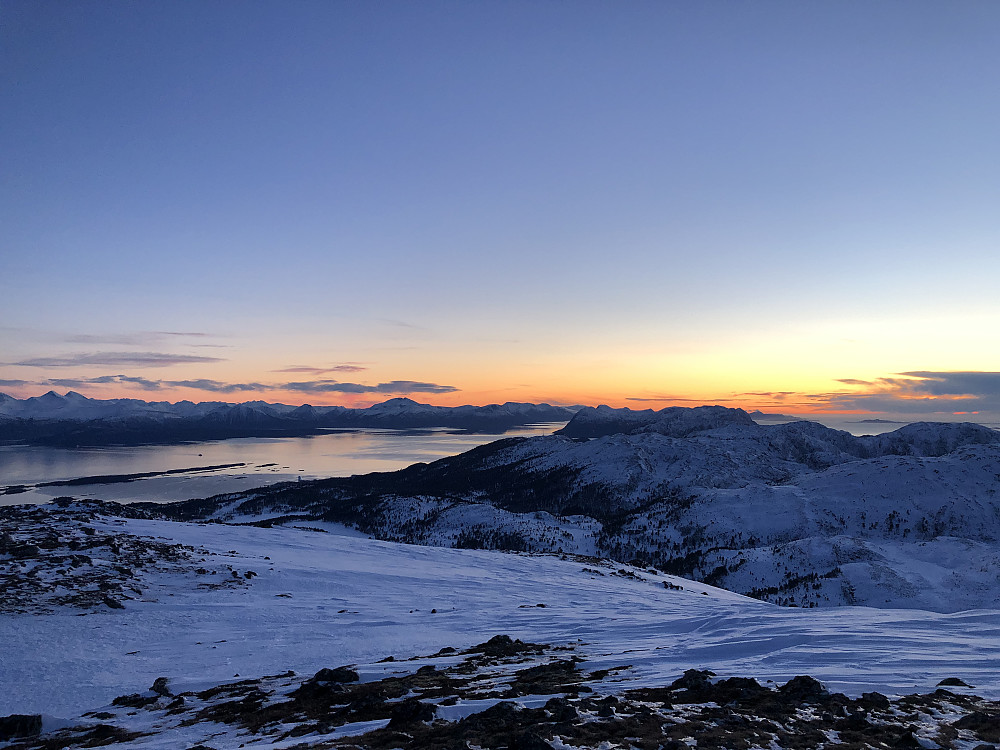 Fikk med meg fin solnedgang på toppen