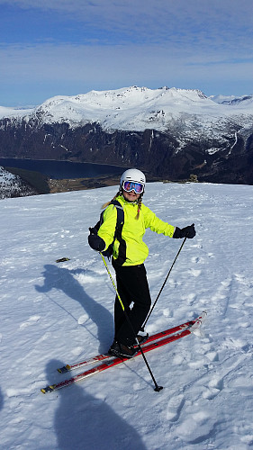 Astrid klar til å sette utfor fra Uglehaugen.