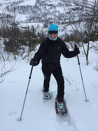 Marianne på vei opp fra Grihamarstølen