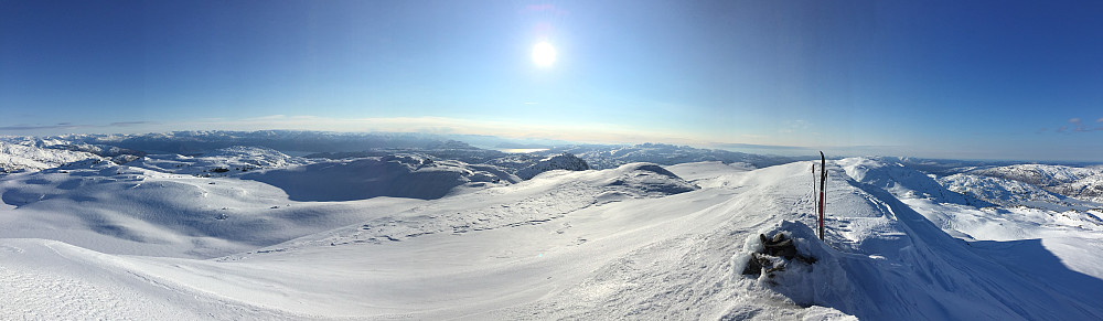Panorama bilde fra toppen på Fuglafjellet