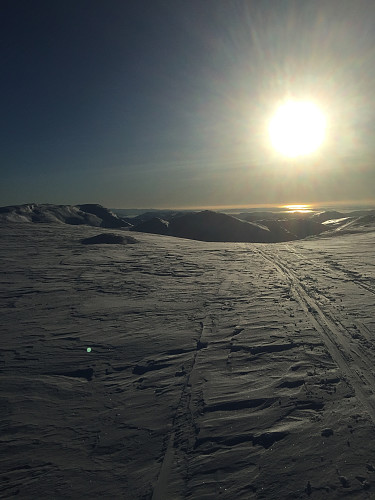 På vei mot Gullfjellstoppen, bilde mot "Syd polen"