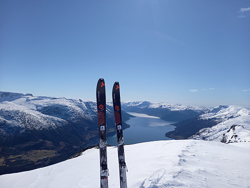 Toppbilde med utsikt over Hardangerfjorden 