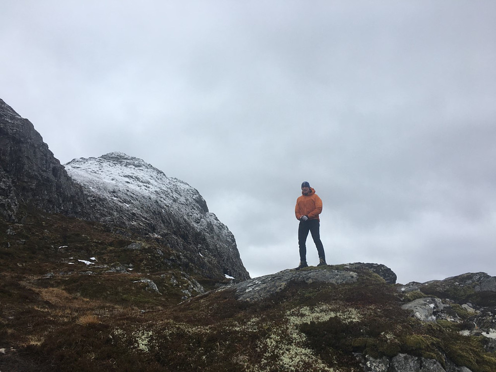 Snø mot toppen.