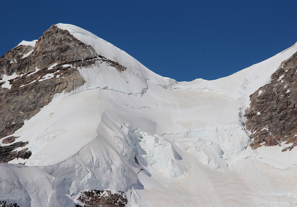 Alpinister på veg opp på Jungfrau.