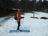 Fornøyd med å finne skiføre fra start ved Damefallet.