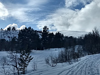 Skihytta. Tydelige spor etter regnet 17. mai i Tågheia.