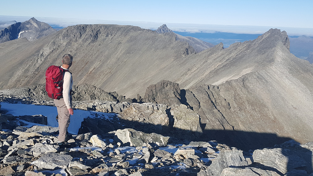 Hesteryggen sett fra høyeste topp, 1650 moh