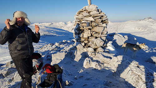 Glad fjellvandrer på Storbekkhøa