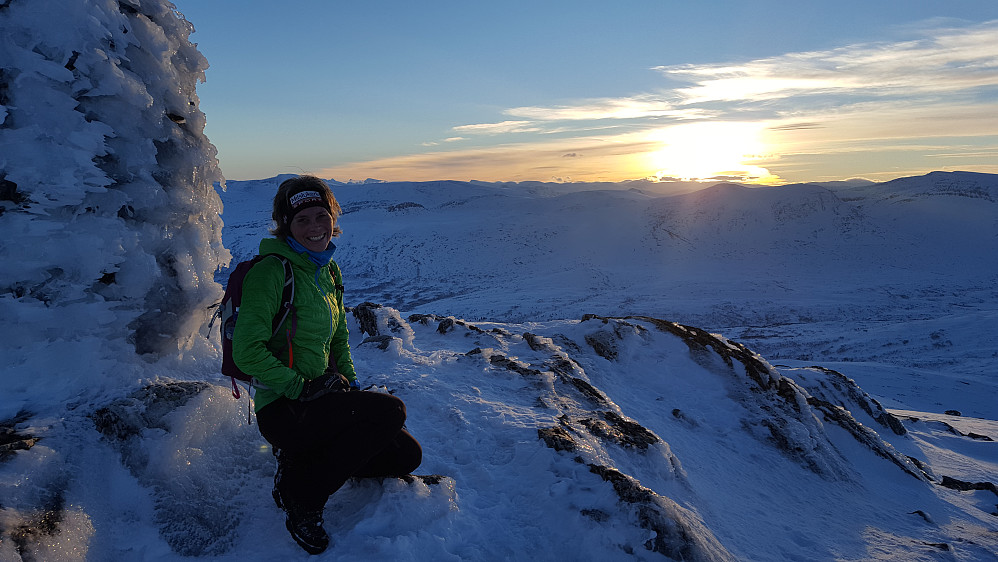 Snart solnedgang og isete varde etter mildværet den siste tiden :)