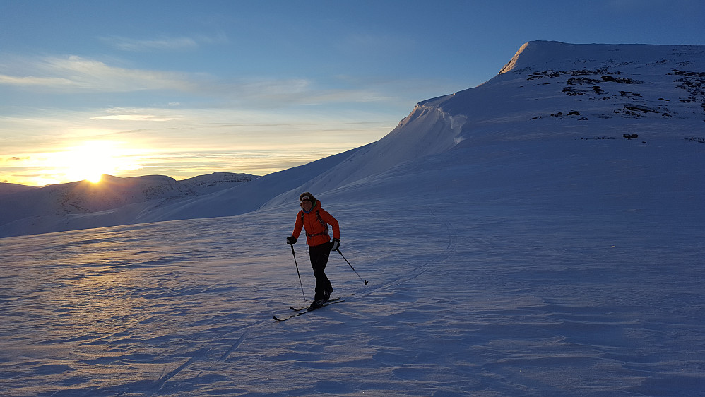 Solnedgang på vei mellom de to toppene!