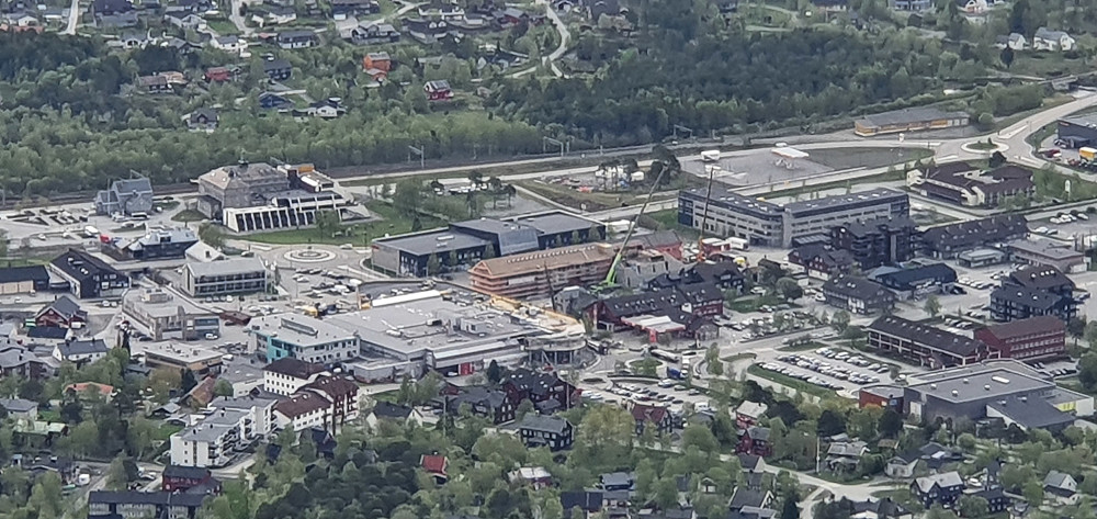 Byggeaktivitet i sentrum..