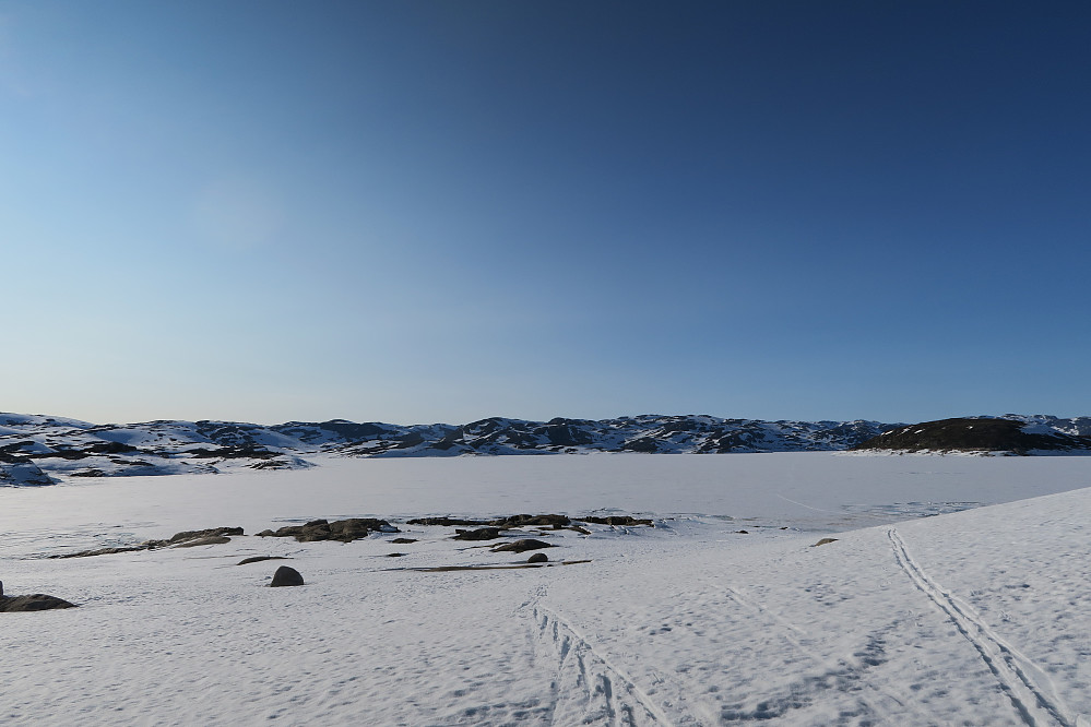Utsikten nordover fra demningen