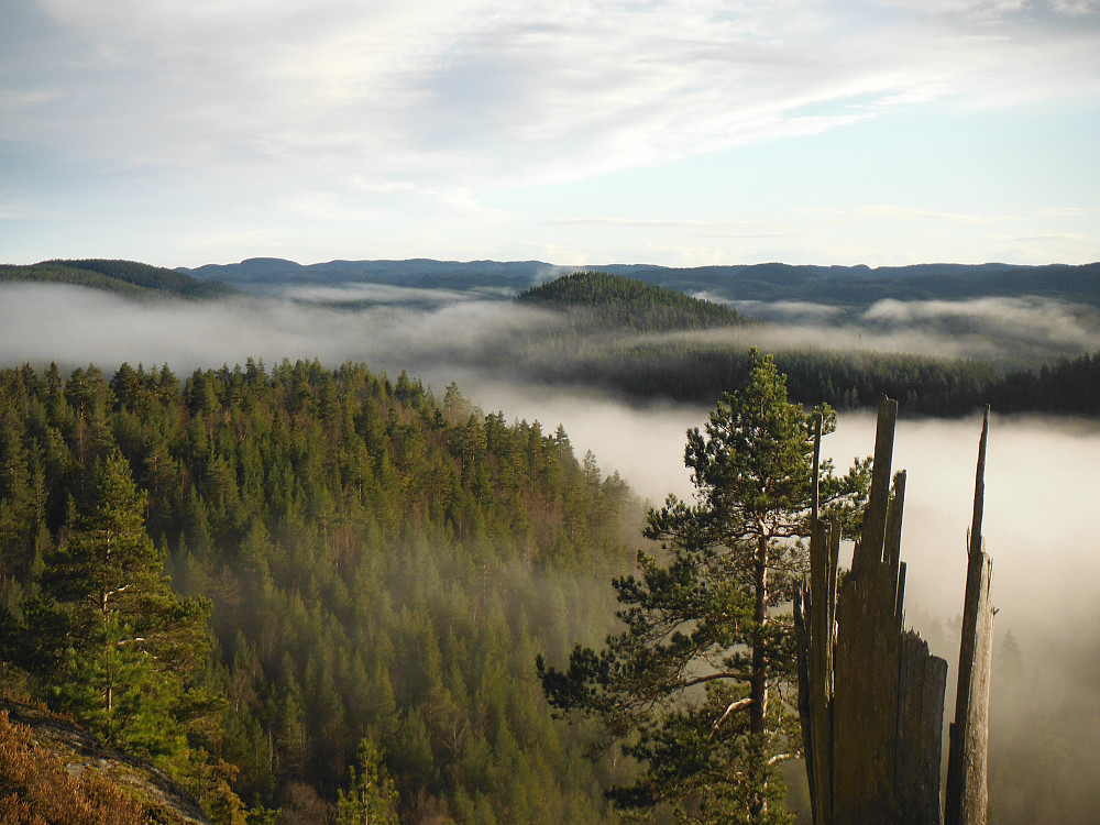 Fra Stålfjellaksla - Fint tåkedriv i dalen.