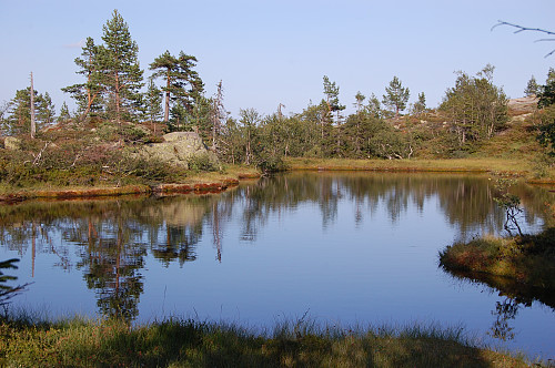 Det ligger strødd med flotte tjern over hele toppområdet 