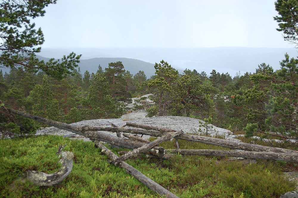 Toppen med rester av gammelt trig.punkt.