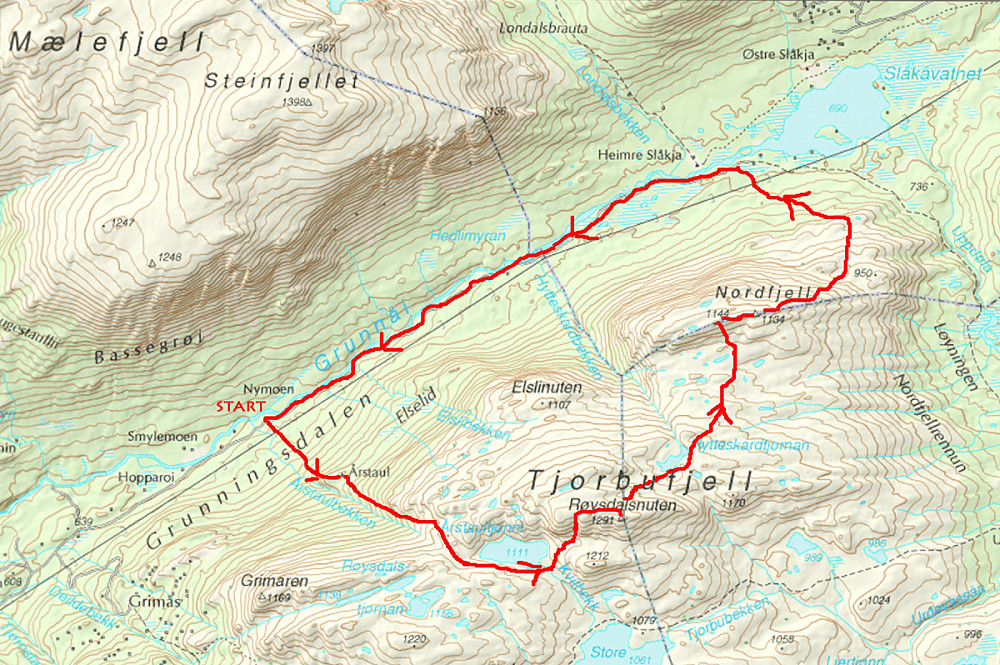 Inntegnet rute