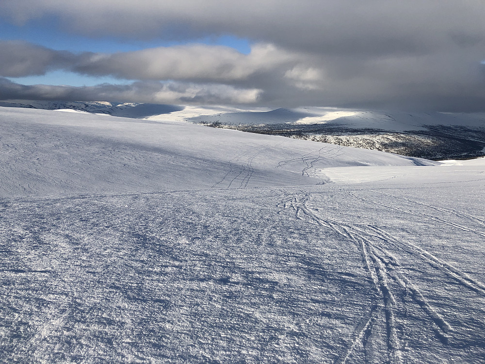 Våre spor, og noen gamle fra finværsdagene som har vært. Noen sjangler mer enn andre ser det ut til :0))