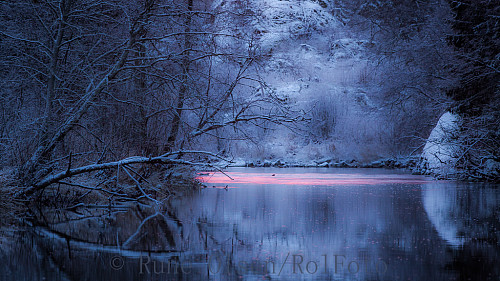 Frossen morgenstemning ved Hagneselva