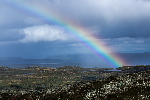 Regnbue mot øst, sett fra Helletjønnutan.