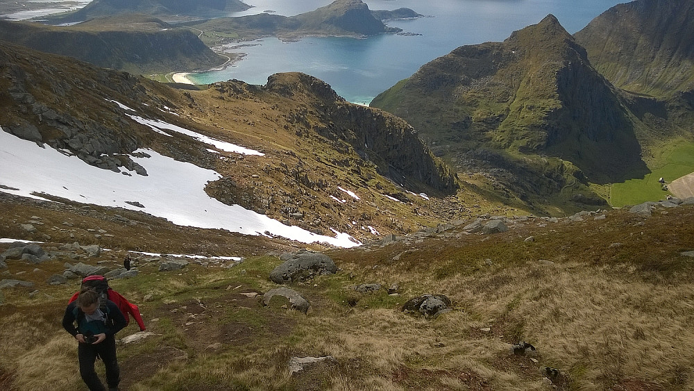 Vunnet en del høyde opp Durmålsdalen. Jeg la merke til snørennene her, hvor vi fikk en behagelig retur seinere på dagen.