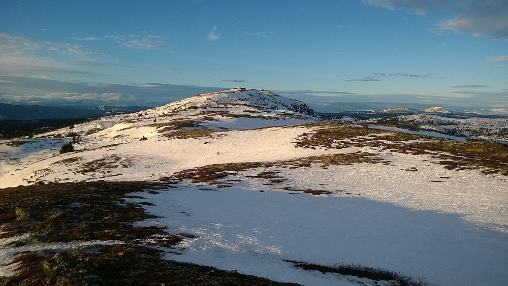 Endelig oppe i desember-sola. Kunne gå i bare superundertrøya i dag - reine mai-været. Dessverre ble det lille som var igjen av snø fort råttent i varmen.