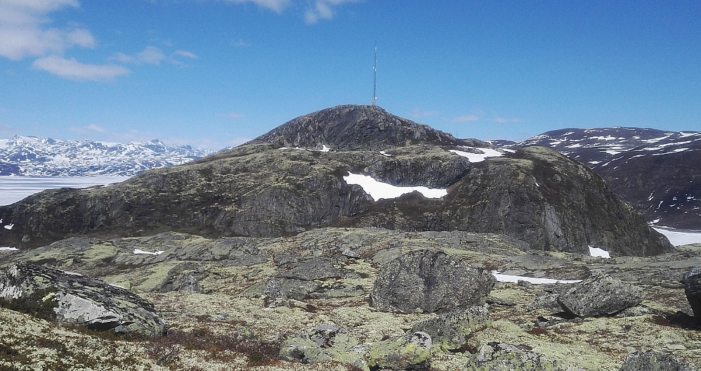 Videre var det lett opp til Vesle Galden, før jeg benyttet meg av snø på returen ned til riksveien og sykkelen.