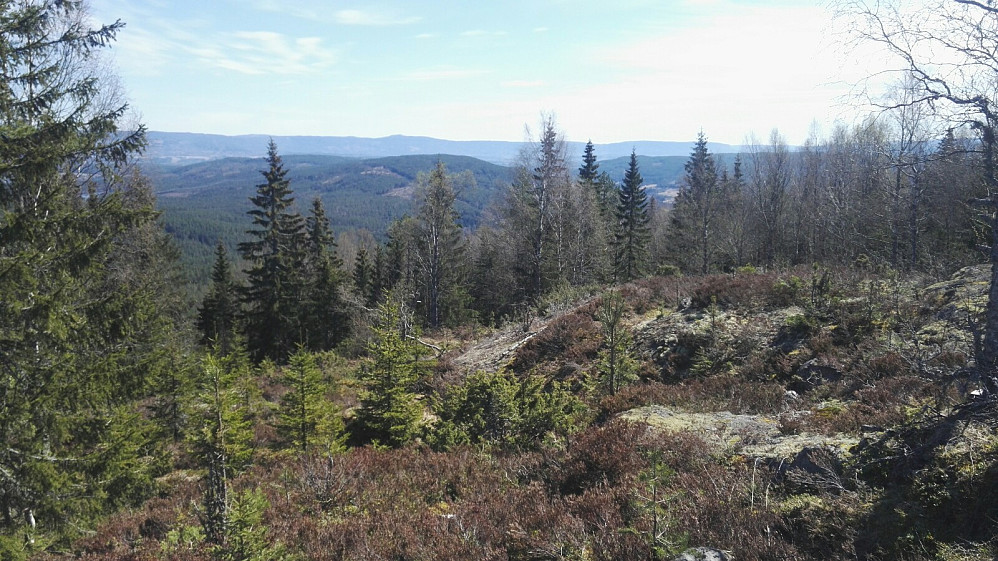 Litt utsikt på toppen, mot Anbjørgåsen.