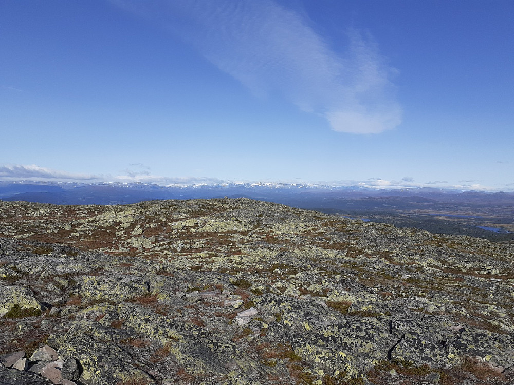 Nysnø i høyfjellet, så lavt som til toppen av Grindane.