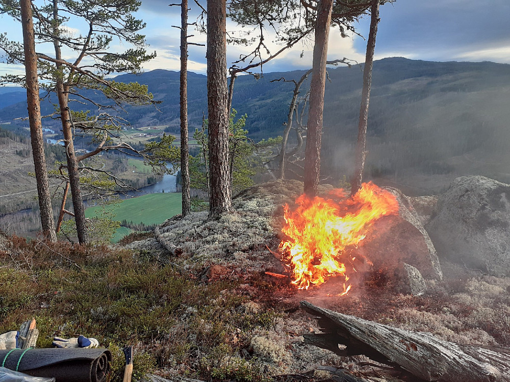 Flott tørr ved i overflod her oppe, og fin utsikt.