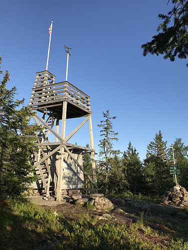 Høydemessig har Årkjølen plutselig blitt en "lillebror" i området, men utsikten fra tårnet kan ikke Søndre Fjellsjøhøgda måle seg med!