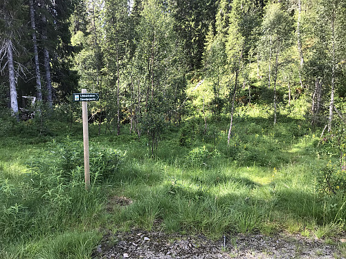 Skiltet sti fra snuplassen