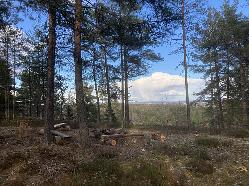 Fint bålsted med utsikt på toppen som blir kalt Nord for Bekkevaråsen