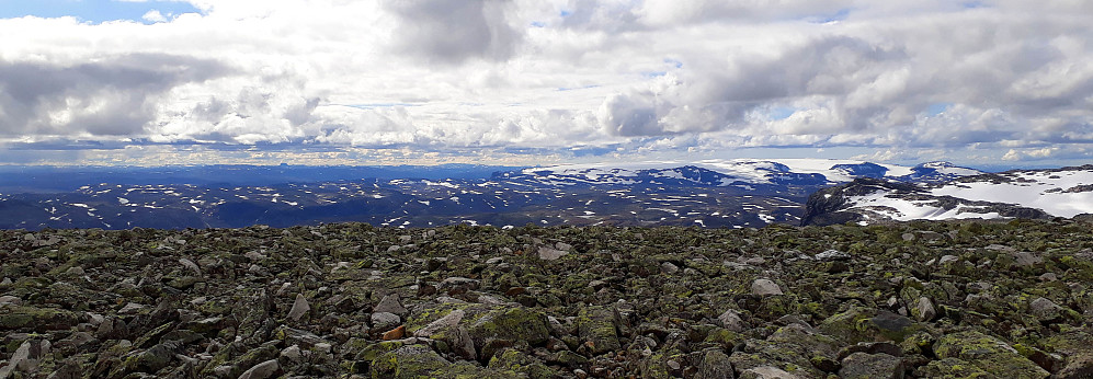 Utsikt mot Hårteigen og Harangerjøkulen.