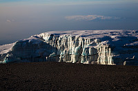 Southern Icefield på kraterkanten i morgensol.
