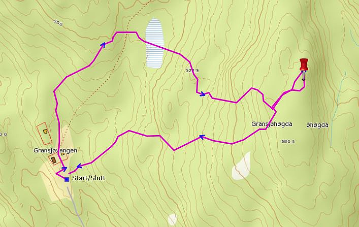 Gransjøhøgda - 46 min - 1,9 km