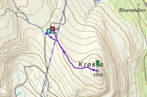 Krøkla - 45 minutter og 3 km
