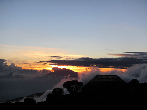 Solnedgang over Mount Meru fra Shira 2