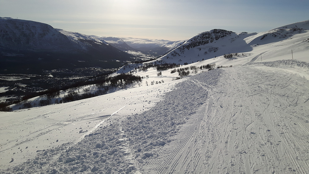 På nedtur.Kaldt på toppen.