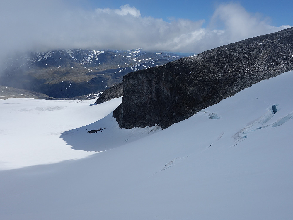 Utsikt utover Styggebreen mot Visdalen.