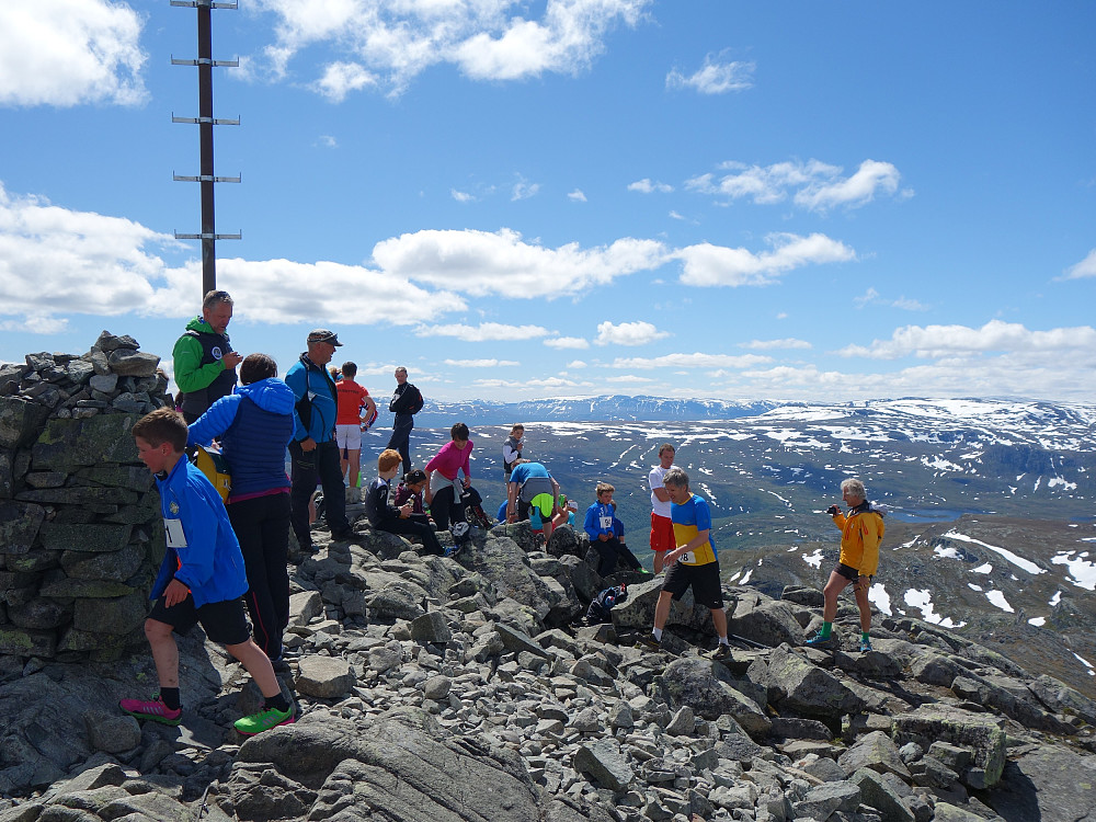 På toppen.