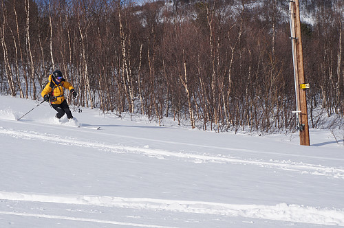  Kirsti Midttømme i fint driv, å kjøre telemark det kan hun.