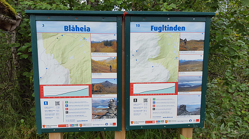 Info tavler ved parkeringen. 