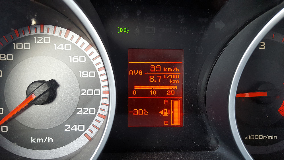 - 30 grader ved Ångardsbrua, kaldt og klart vær.