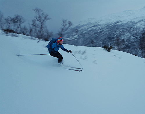 Fikk fart på skia nedover Nyhuslia