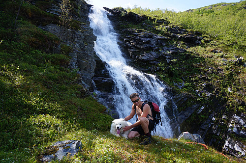 Bamse har vinterfrakken på så vi måtte ta mange gode pauser. Fikk plukket av en del flått fra pelsen under pausene.