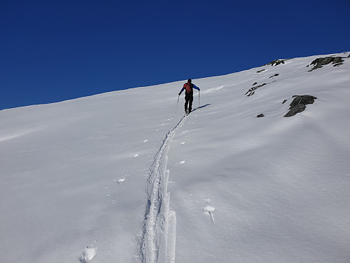 Oppover fra Kammtjønna ble det jevnere og finere skiføret.