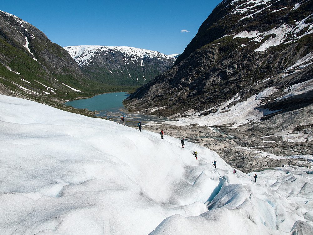Uvanlig godt brevær på Nigardsbreen hele uka