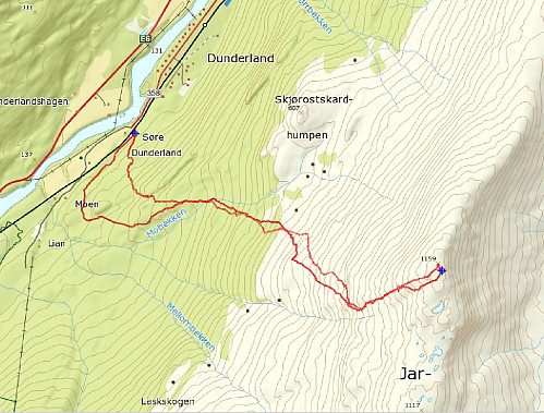 Gps-spor av turen.