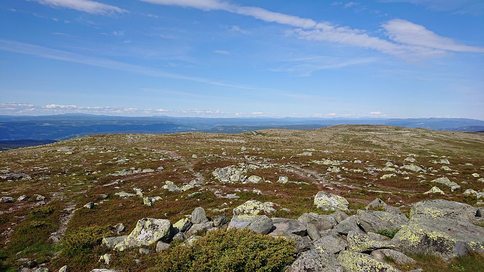 Utsikt nordover fra Nevelfjell mot Slåsæterfjell