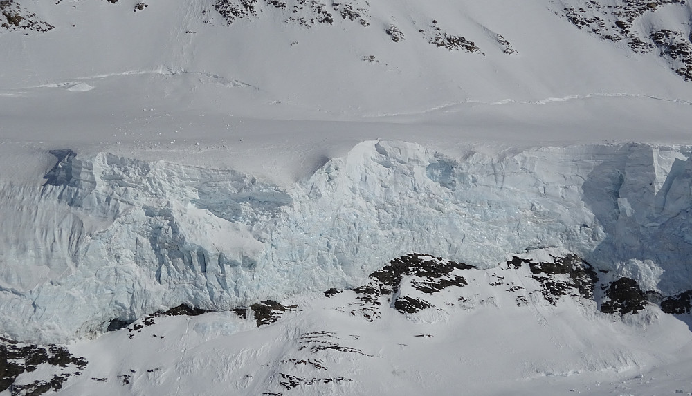 50m hohe Eiswände in der Mönch Südwand